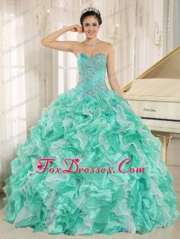 2013 Quinceanera Dress Apple Green Beaded Ruffles 2013 Quinceanera Dress Apple Green Beaded Ruffles