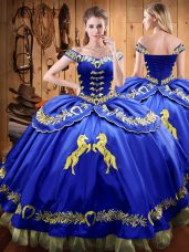 Customized Beading and Embroidery Quinceanera Dresses Royal Blue Lace Up Sleeveless Floor Length Customized Beading and Embroidery Quinceanera Dresses Royal Blue Lace Up Sleeveless Floor Length